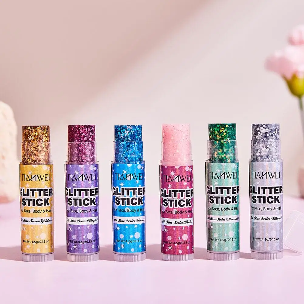 Glitzer-Pailletten-Stick Funkelndes Gel Schimmerndes Langanhaltendes Gesichts-, Lippen-, Haar-, Körper-Make-up für Party, Festival, Bühne, Kosmetik-Creme-Gel Neu – Detail 3