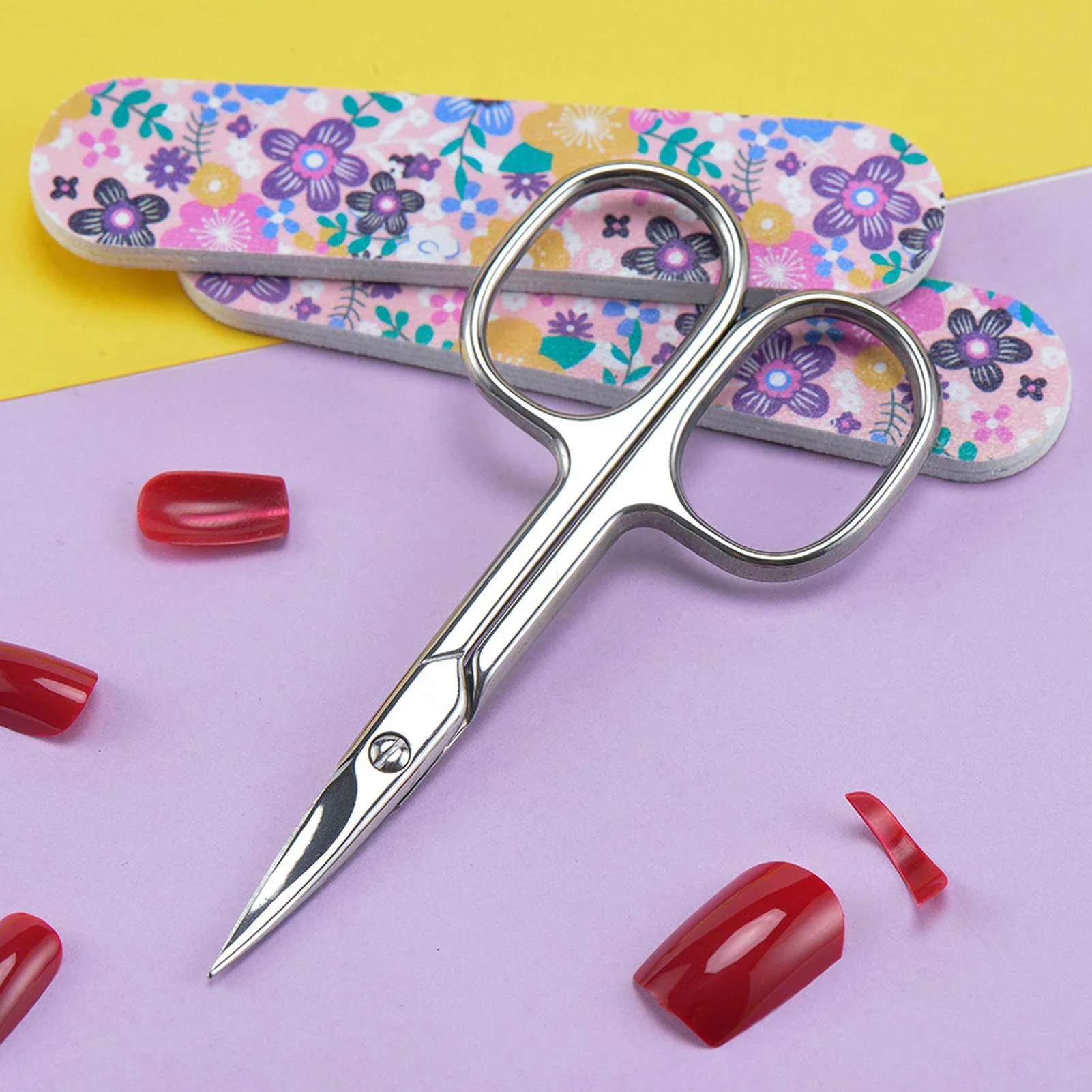 Professional Manicure Scissors Stainless Steel Cuticle Precision Beauty Grooming for Nail Facial Hair Eyebrow Eyelash Nose Hair