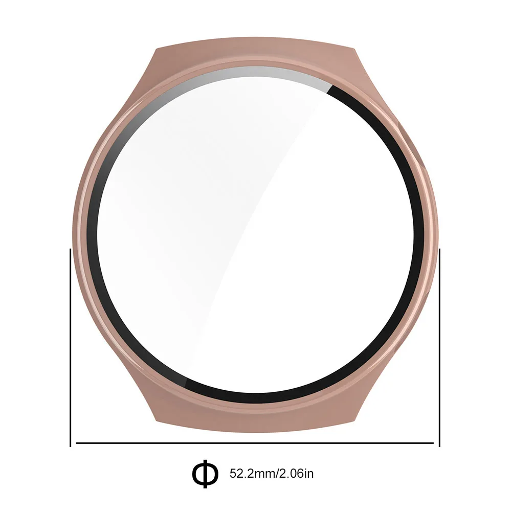 Capa de relógio para pc, estrutura de proteção anti-queda com vidro temperado, protetor de tela antiarranhões para huawei watch 4 pro