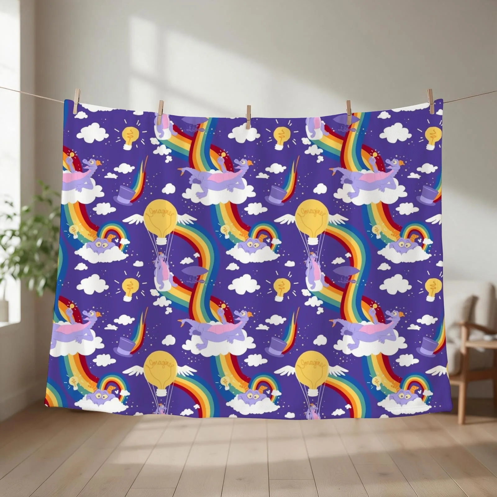 Journey Into Imagination - The Dreamport Throw Blanket couch cozy soft plush fuzzy picnic outdoor blanket