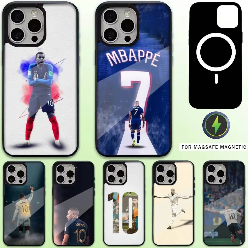 

Football K-Kylian M-Mbappé 9 Phone Case For iPhone17,16,15,14,13,12,11 Plus,Pro Max Magnetic Magsafe Wireless Charging