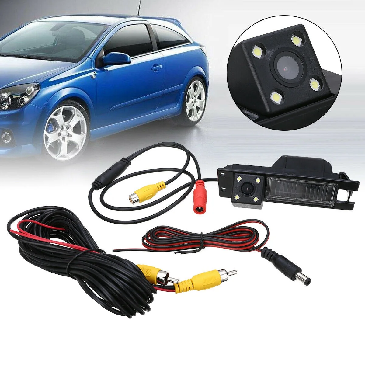 HD Car Rear View Backup Camera, câmera reversa para Opel Astra H J Corsa Meriva Zafira Insignia FIAT Buick Regal, 4LED