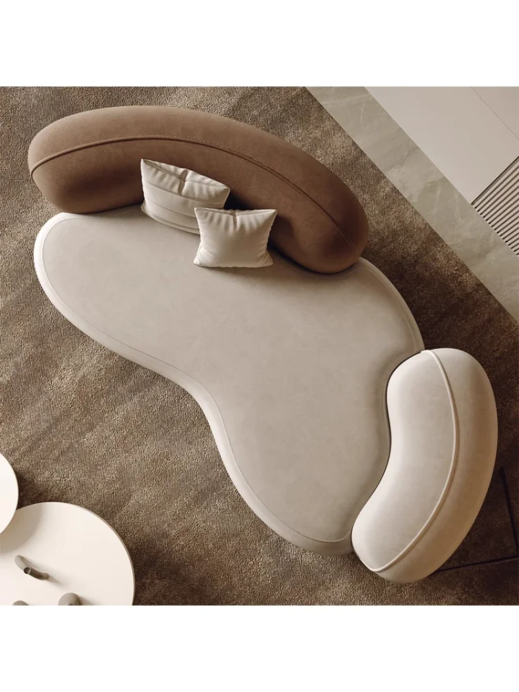 Italian minimalist curved special-shaped sofa studio designer women's clothing store beauty salon lounge area reception