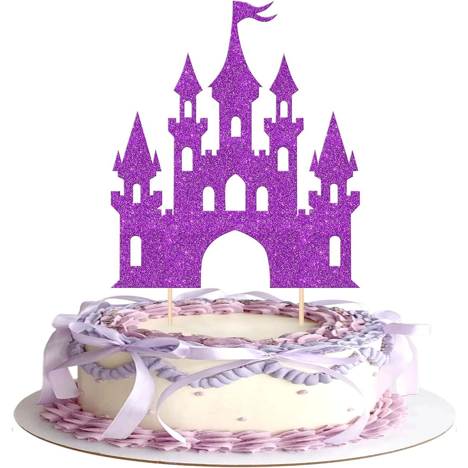 1 Stück Schloss-Kuchenaufsatz, Prinzessinnen-Kuchenaufsatz, Schloss-Thema, Geburtstagsparty, Kuchendekoration, Babyparty, Mädchen-Partyzubehör – Detail 7