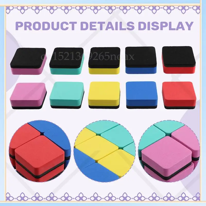 

-SPOR 30 Pack Whiteboard Eraser Washable And Reusable Magnetic Whiteboard Eraser For Cleaning Dry Erase Markers 5X5x2cm