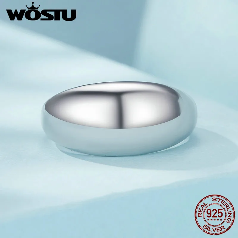 خاتم فضة إسترليني للنساء ، فتحة هالة بسيطة ، خواتم زفاف دائرية كبيرة ، مجوهرات مواعدة رائعة ، هدية بساطتها #5