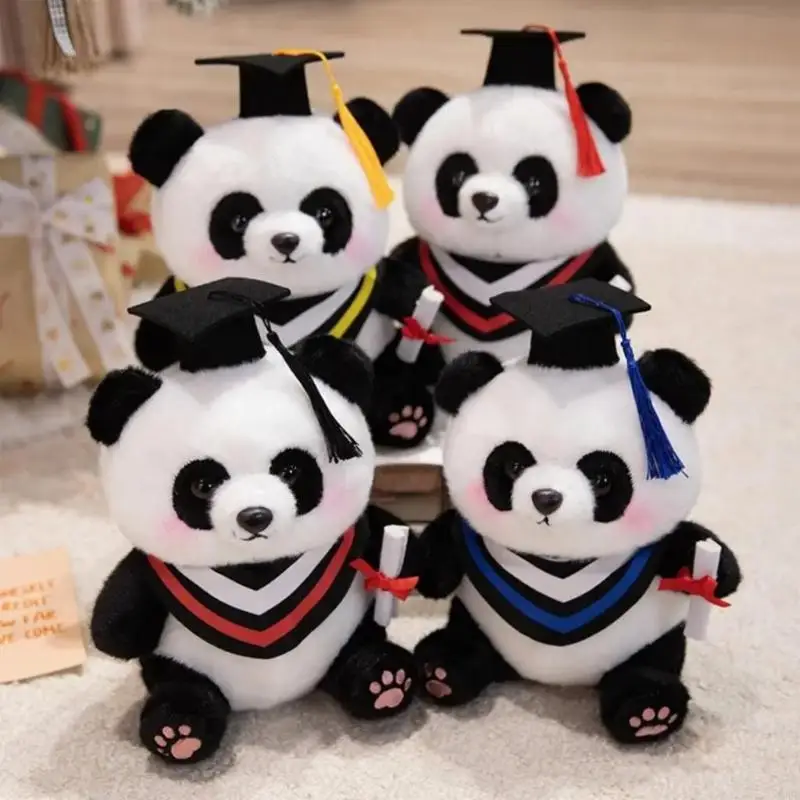 

Plush Toy Stuffed Panda Graduate Student Souvenir Graduation Gift Bachelors Hat Graduation Hat Gift for Schools A2UB