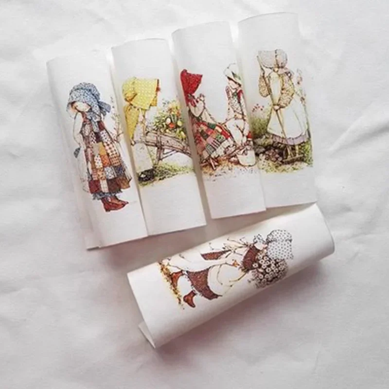 Canvas Cotton Linen Hand Dyed Digital Printed Quilt Girl 15x15cm Fabric For DIY Sewing Patchwork Western Vintga Rural