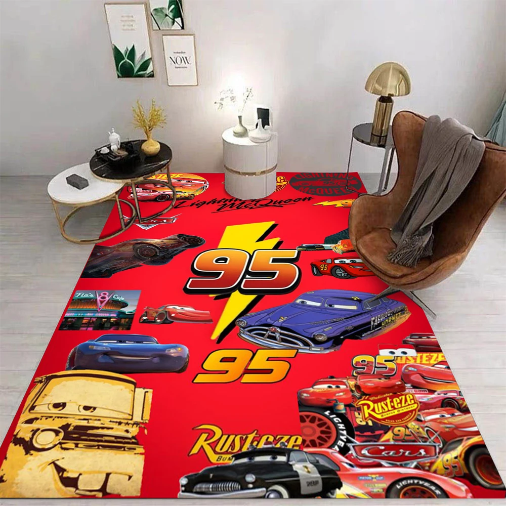 

MINISO Disney Cars Lightning McQueen Carpet for Living Room Sofa Decor Boy's Bedside Soft Rug Game Room Mat Hallway Rug Gift