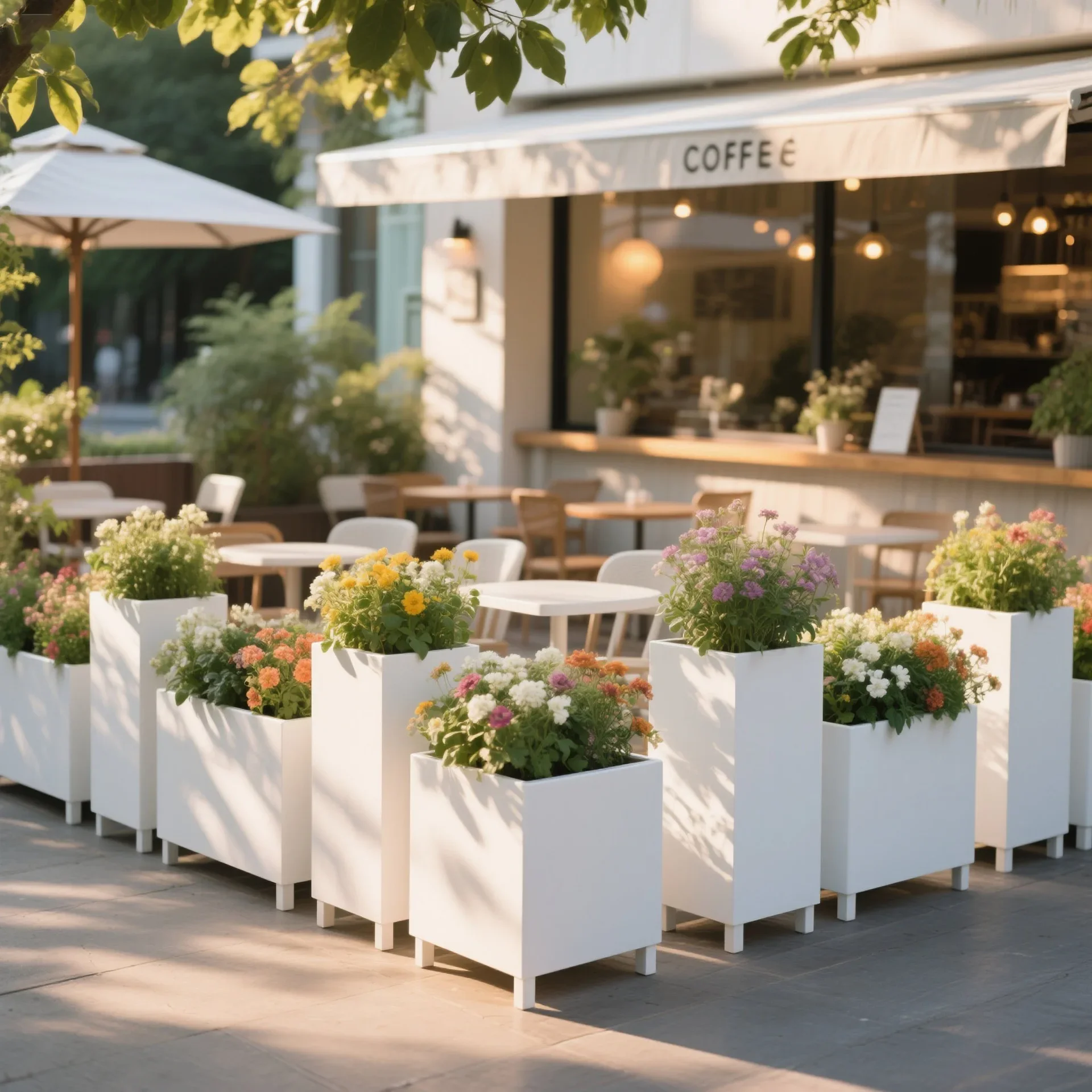 Internet celebrity outdoor wrought iron flower box combination coffee shop metal planting box outer pendulum partition fence