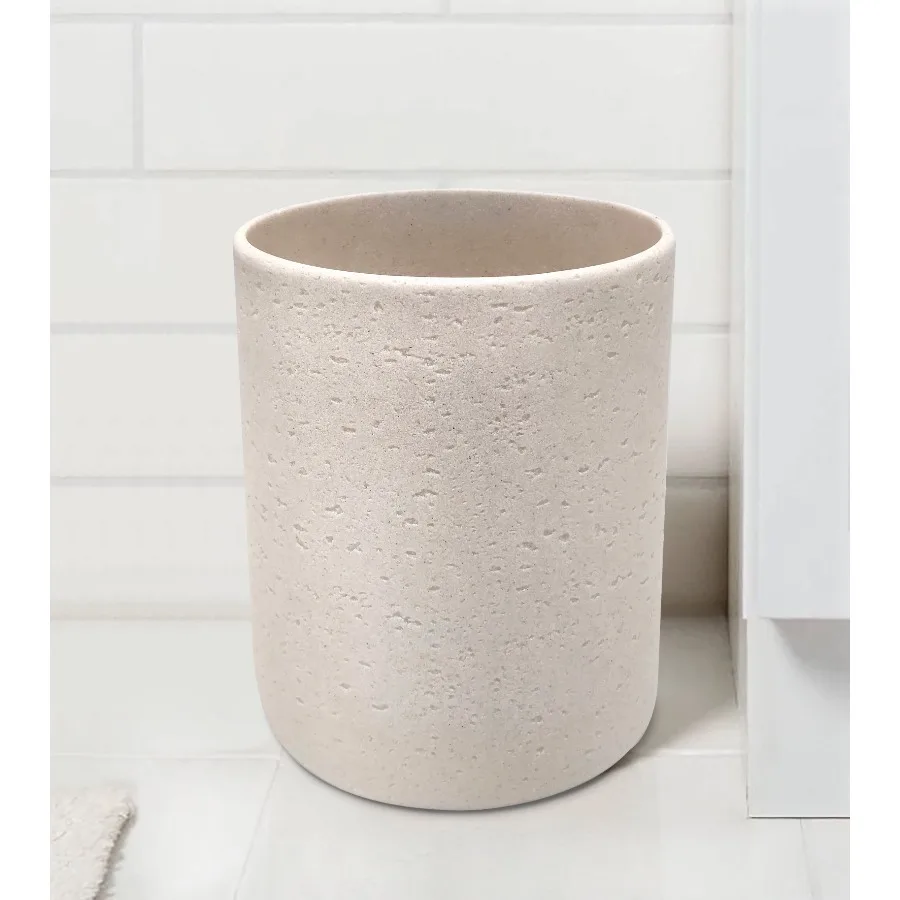 

Elegant Faux Stone Bathroom Trash Can for Stylish Waste Management in Home or Office Spaces