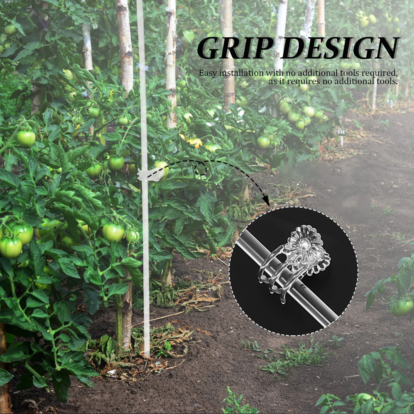 

1Set Acrylic Plant Stake Transparent Stem Support for Roses and Vines Garden Plant Holder Potted Support Trellis Clips