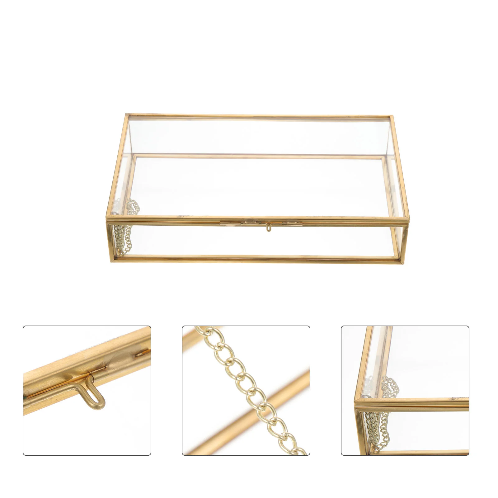 

Transparent Jewelry Box Vintage Container Style Boxes Case for Ring Supplies Home Delicate Organizer