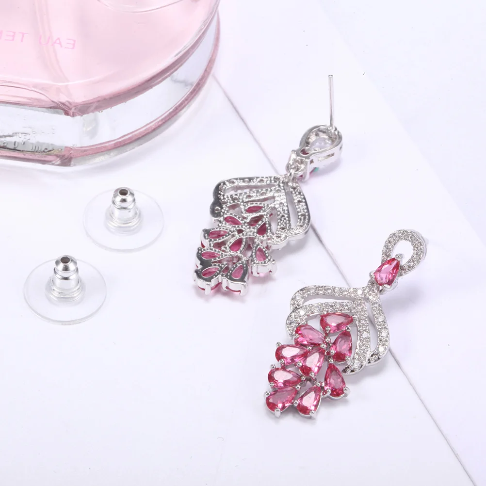 

Pink Zircon Earrings Lovely Micro-Clayed Ear Studs Elegant Jewelry Gift for Women Party Celebration Birthday Women Earrings