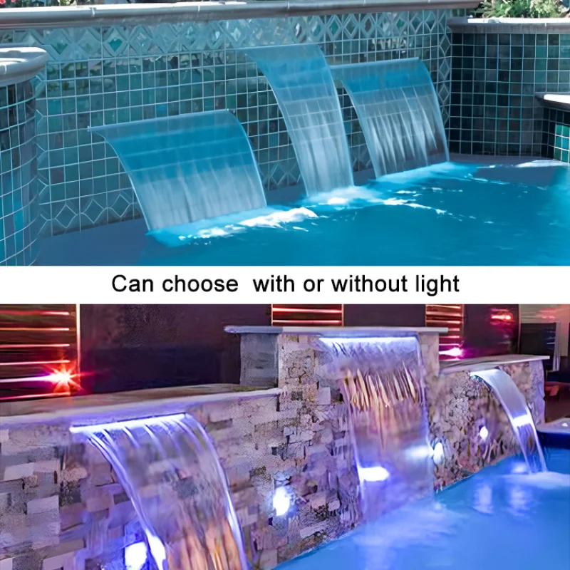 custom.Fenlin Indoor Swimming Pool Led Artificial Acrylic Curtain Cascade Wall Waterfall Descent