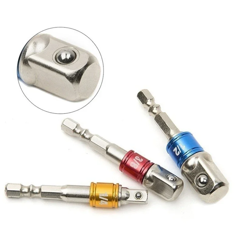 Socket Impact Driver Extension Adapter Extended Converter Electric Drill Hex To High Speed Nut Male Square Wrench Power Tool view 4