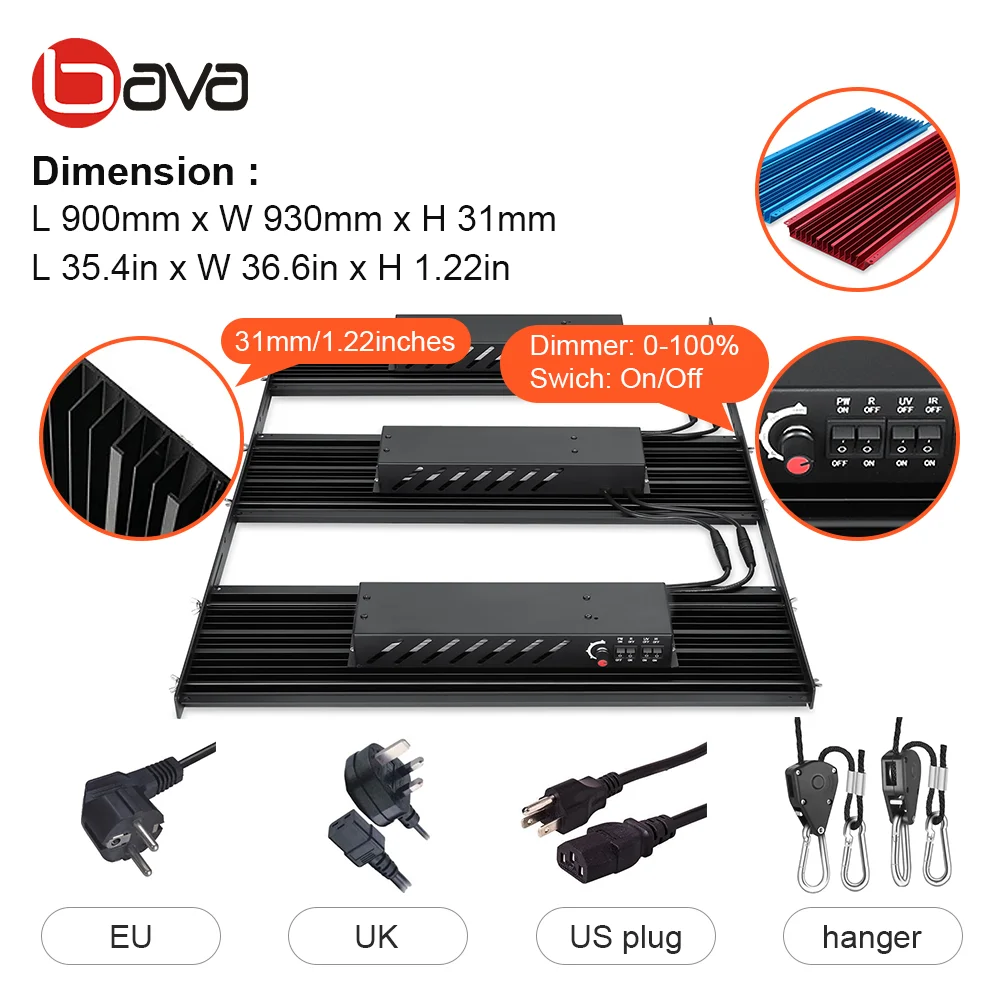 BAVGREEN 720 وات أحمر عميق Ir samsung Lm301h لوحة 5x5 Led تنمو ضوء لشتلات استنساخ الخس الداخلية #3