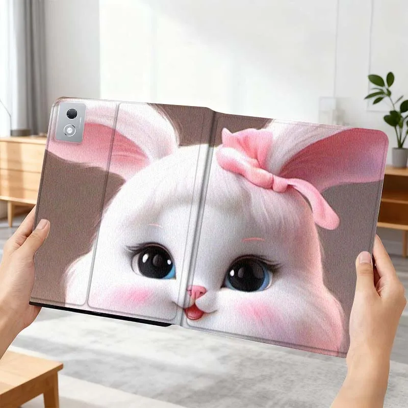 

Милый мультяшный чехол с котом и кроликом для планшетов Xiaoxin Lenovo Tab P12 Extreme Legion Y900 Idea Pro GT 12.1 2025, складной чехол для планшета