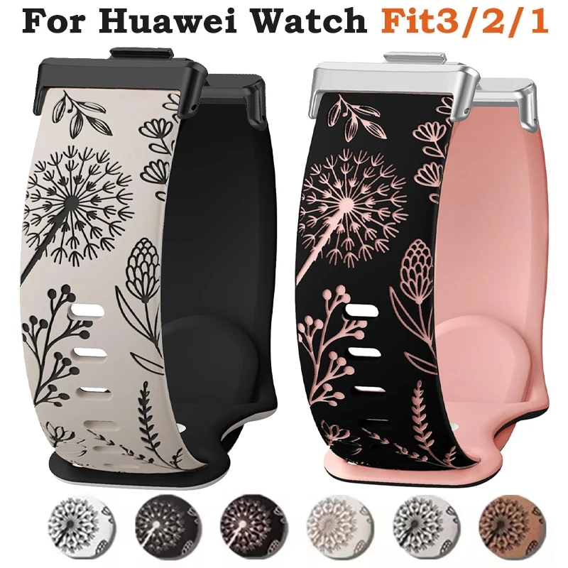 جديد سيليكون حزام لهواوي Fit3/2/1 نغمتين سيليكون استبدال المرأة حزام (استيك) ساعة لهواوي Fit3 Fit2 Fit4 ساعة التبعي