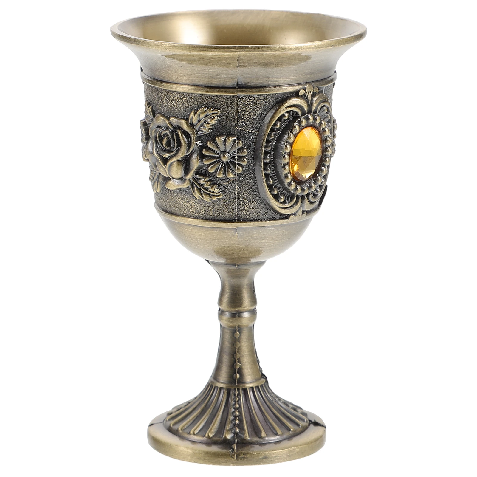 

Retro Goblet Vintage Chalice Cup Exquisite Pattern Home Bar Small Drinking Decor Zinc Alloy Copper Smooth Easy Clean Glassware