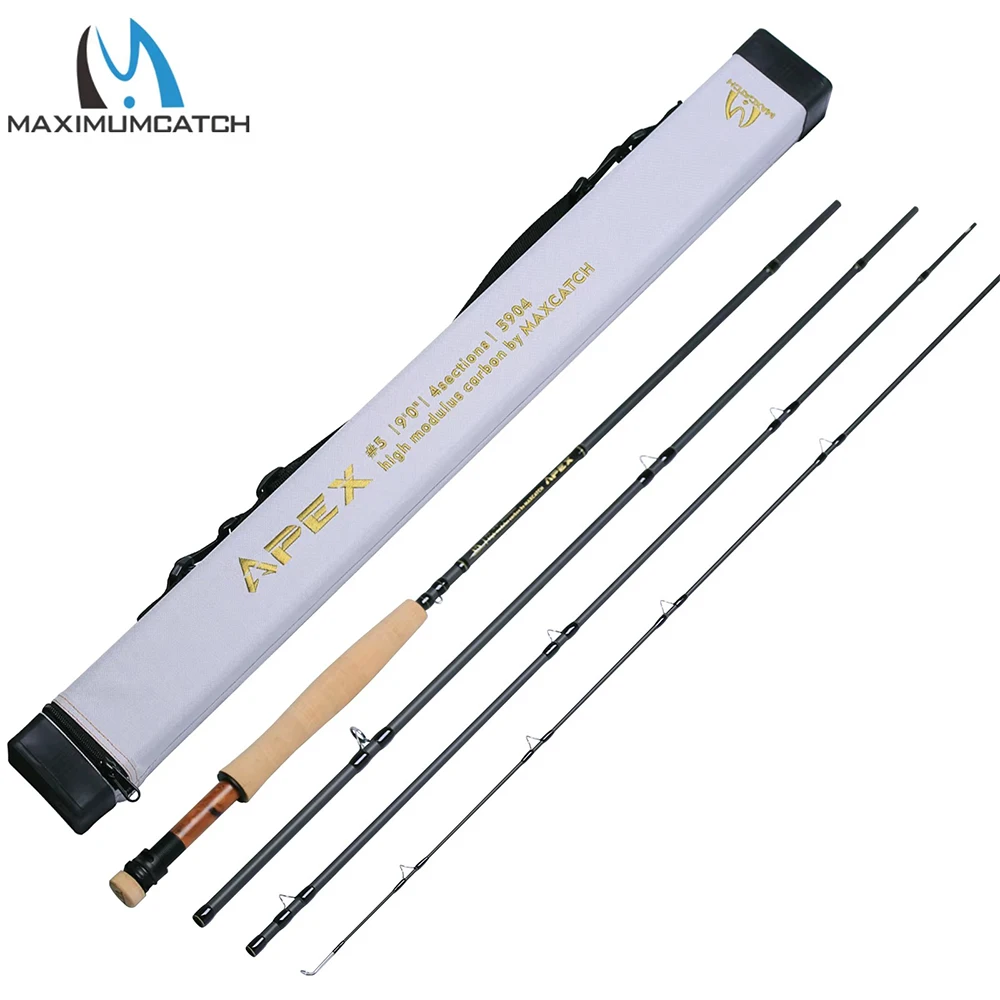 MAXCATCH APEX Fly Fishing Rod 9FT 5WT 4Sec IM12 40T High Modulus Carbon Fiber Fast Action Fly Rod with Tube for Trout Salmon