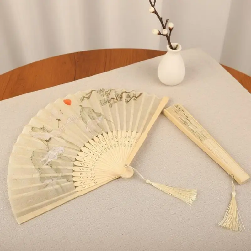 Manual Foldable Hand Fans Chinese Style  Wedding Motives Ancient Costume Design Lightweight Portable Party Gift Favor