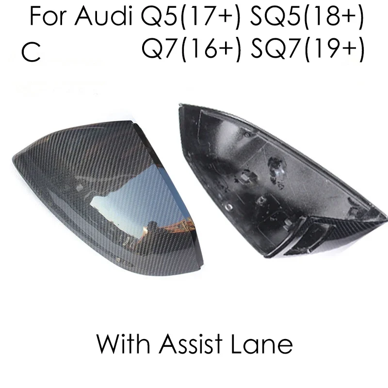 Real Carbon Fiber Voor 2009-2022 Audi Q5 SQ5 Q7 SQ7 Q5 Q7 Auto Achteruitrijcamera Zijspiegel Covers Vervanging stijl Beschermende Overlays