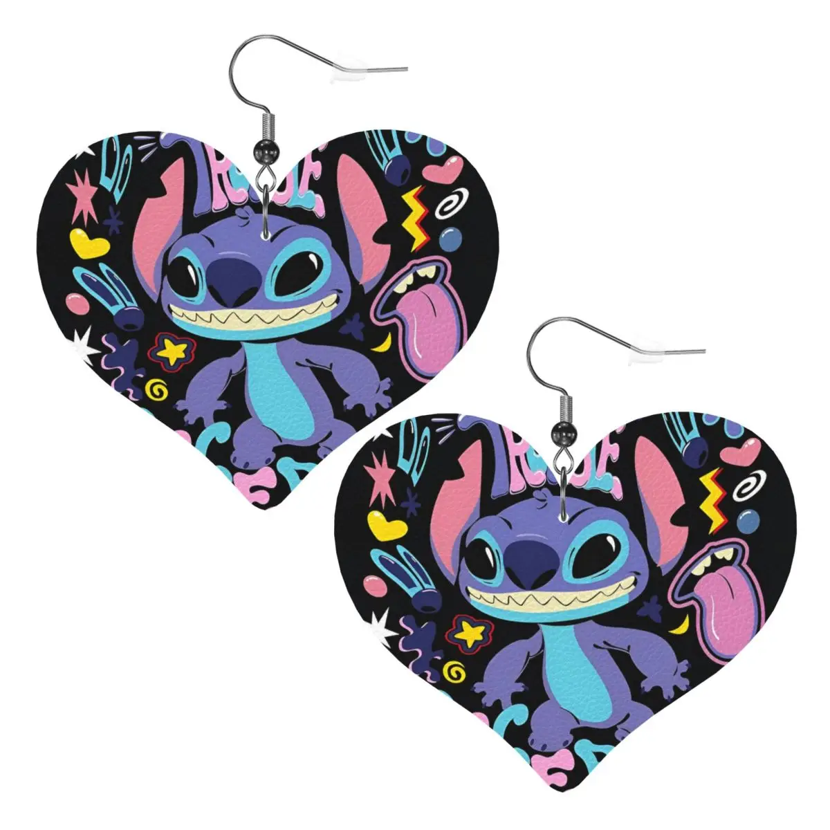 

Custom Stitch Manga Anime Leather Teardrop Earrings for Women Leather Earrings Fashion Lightweight for Parties Holidays