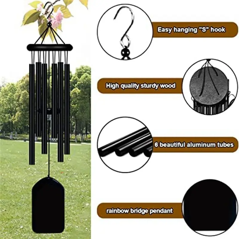 

AT16 Pet Memorial Wind Chimes,Pet Remembrance Gift in Memory Dog Passing Away,Bereavement Windchime for Loss of Memorial