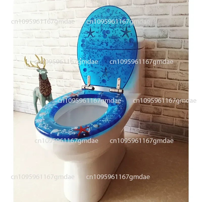 Resin toilet cover, ordinary toilet cover, stainless steel slow drop quick release hinge OUV universal LED