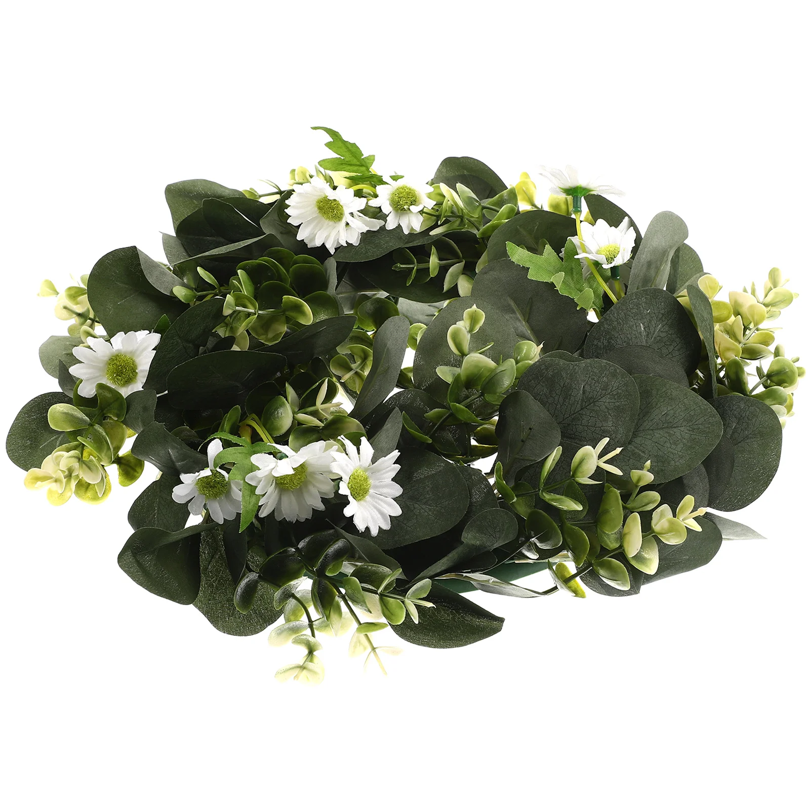 

Simulated Grass Ring Door Decoration Home Front Hanging Welcome Daisy Eucalyptus Garland Artificial Leaves SpringSimulation Leaf
