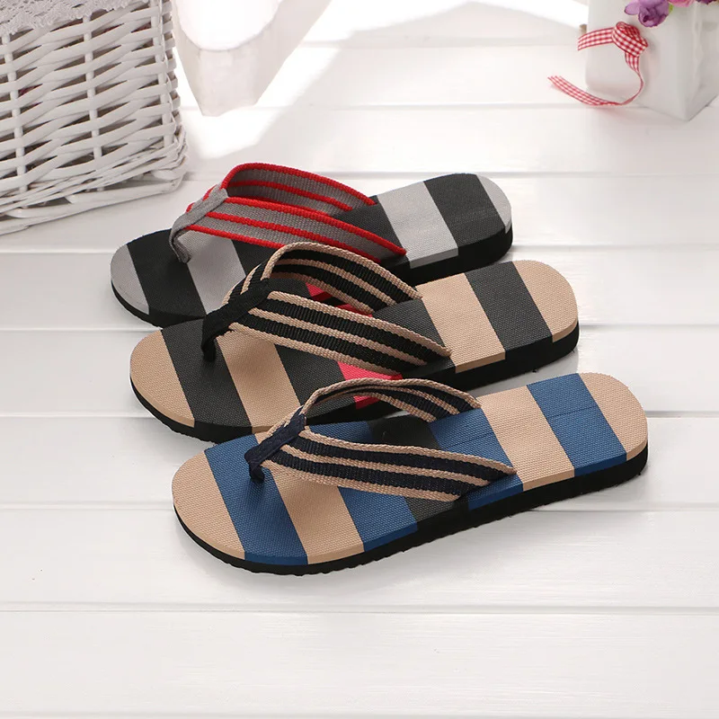 

2025 New Summer Couples Unisex Flip-Flops Korean Trendy Men's Beach Sandals Anti-Slip Slippers for Students