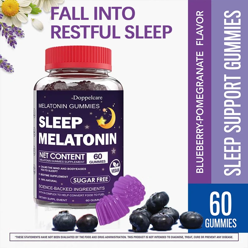 Gomitas para dormir de vitalidad natural, suplemento de magnesio con melatonina, vitamina y Shilajit ayudan al cuerpo alivia el sueño, arándanos