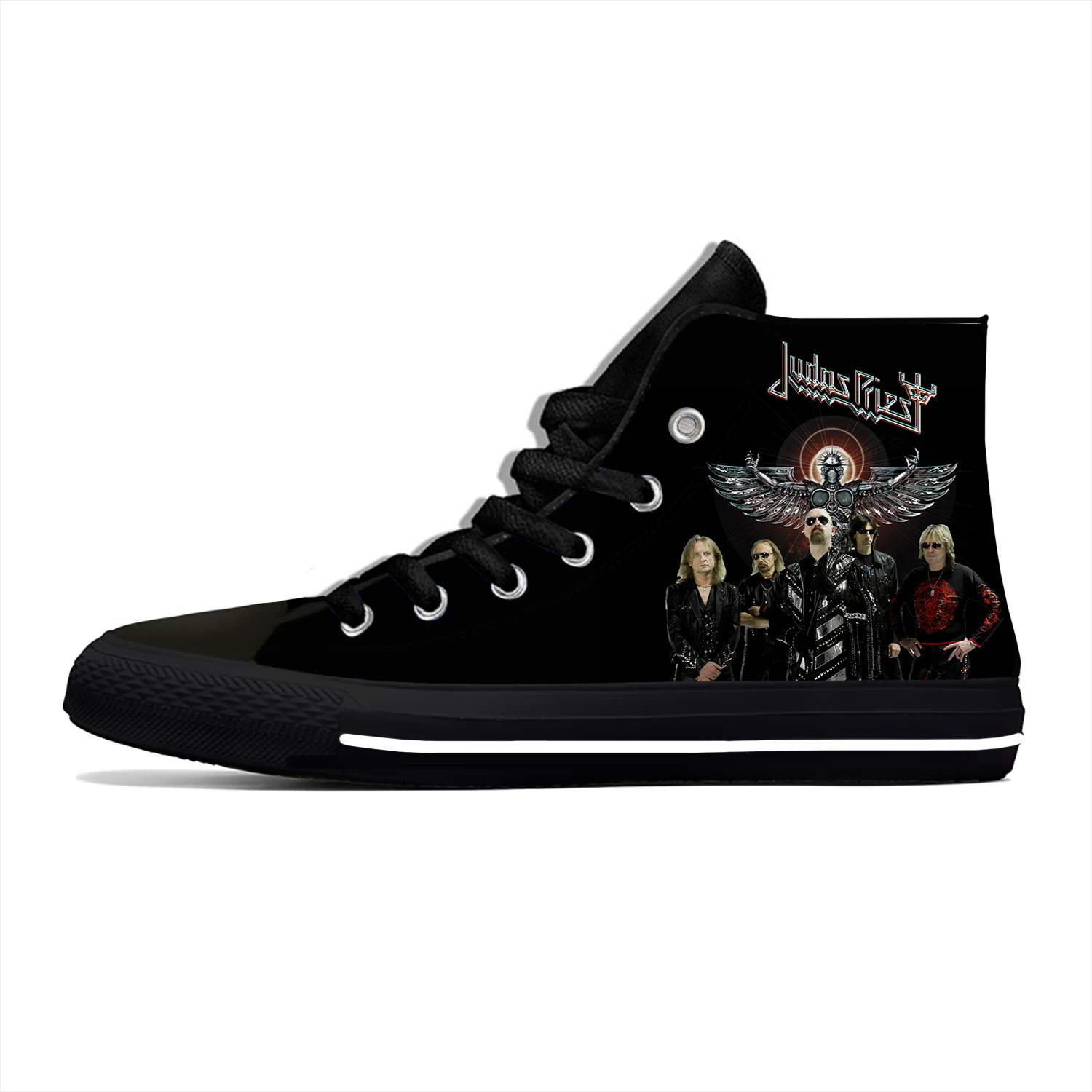 Hot Zomer Judas Priest Rock Band Metal Nieuwigheid Ontwerp Hoge Top Canvas Schoenen Mannen Vrouwen Casual Sneakers Classic Board Schoenen