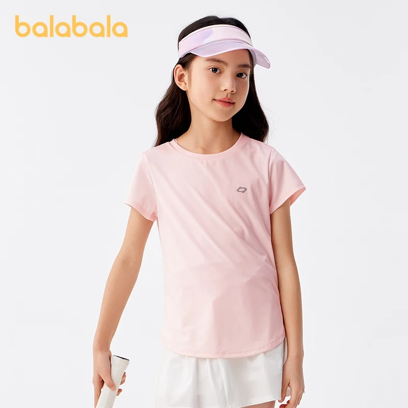 

Balabala Children Clothing Boys Girls T-shirts 2024 Summer New Children Short Sleeve Tops Older Kids Quick-Drying Sports Shirts