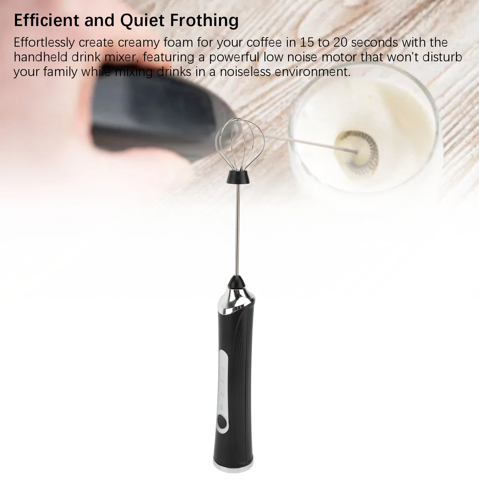 ミルク泡立て器ワンド充電式ハンドヘルドフォームメーカードリンクミキサー電動泡立て器スタンド付きコーヒーホットチョコレート抹茶用