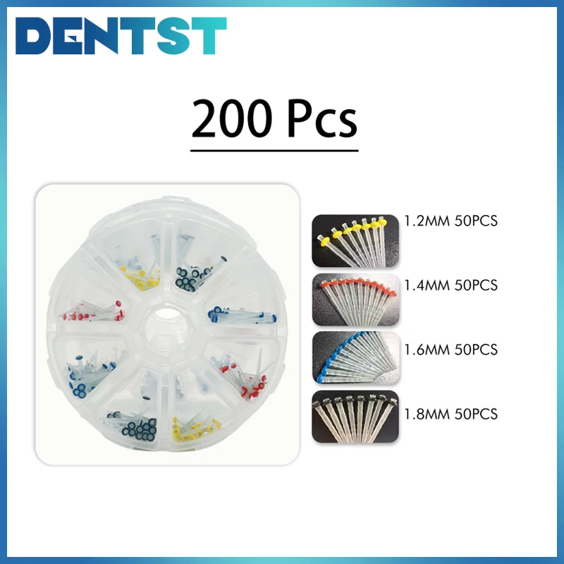 Postes Dentales de Fibra de Cuarzo Multitamaño con Kit de Fresas, Postes Rectos de Resina para Conducto Radicular, Material Restaurador Dental