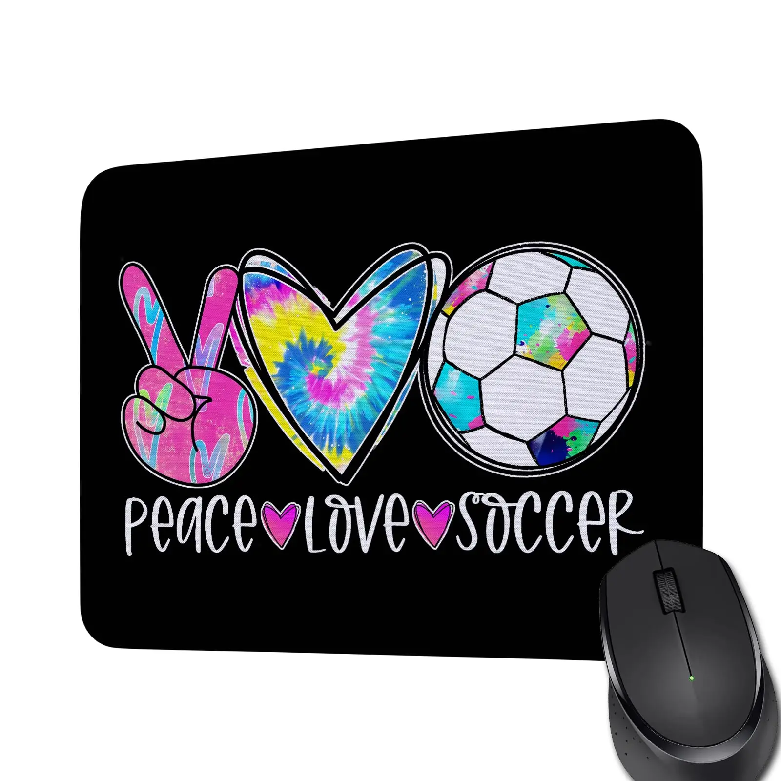 

Hot-Selling Peace Love Inspired Gift Cartoon Lover Gift Comfortable Gaming Mousepad Mouse Mat Keyboard Mats Desk Pad 22x18cm