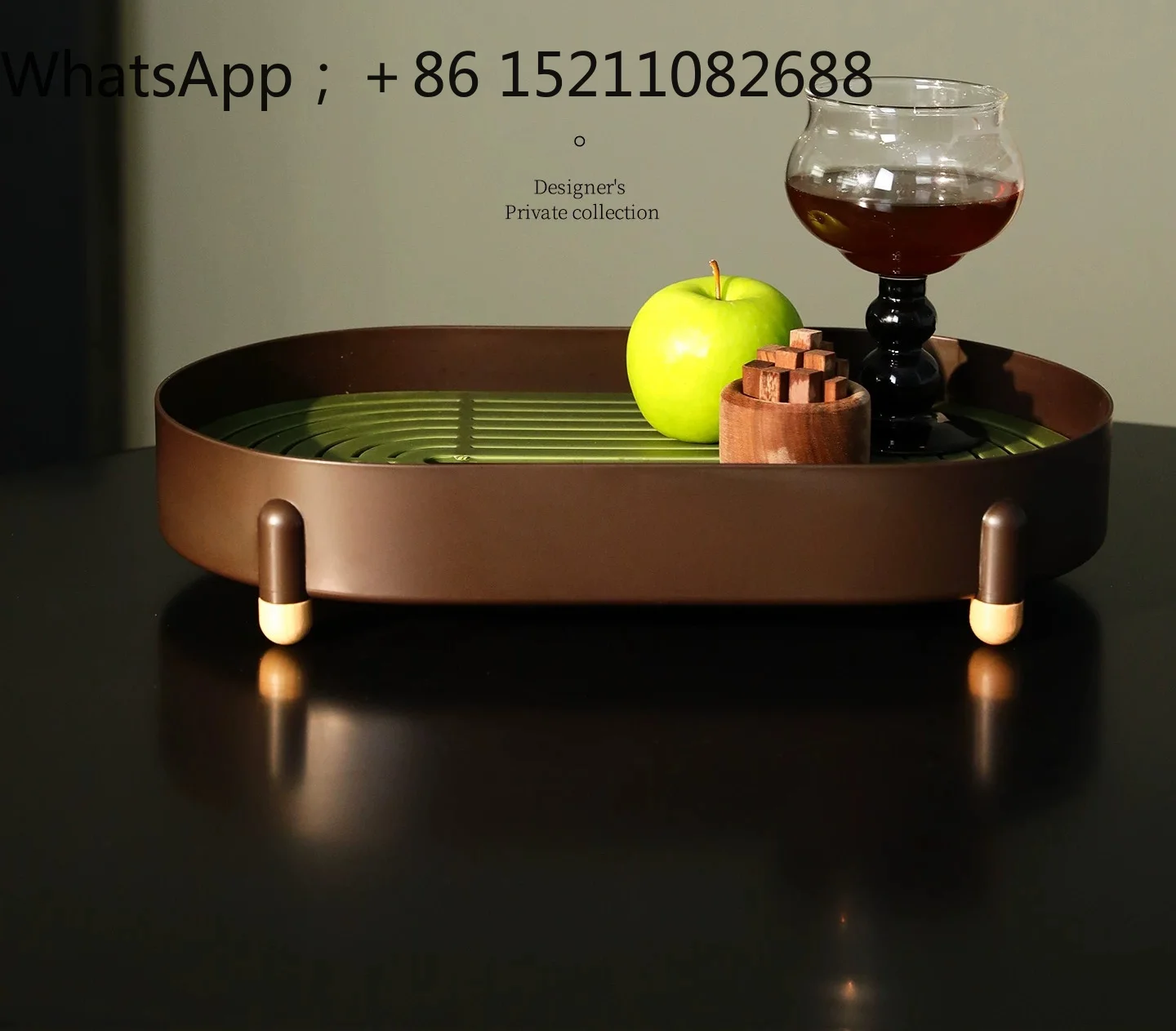 SCY contrasting color drain tray household teacup set light luxury high-end fruit plate