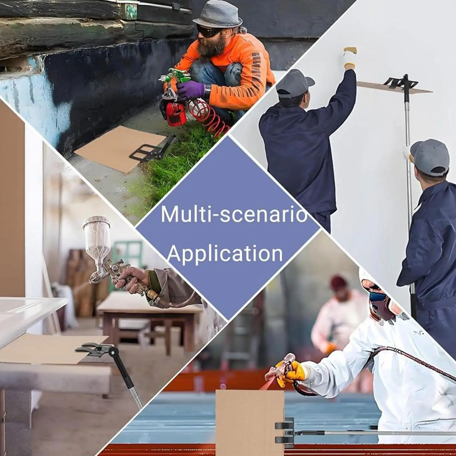 طلاء تقليم الحرس قابل للتعديل تمديد متعدد الوظائف مع 6 العصي الطلاء الحرس تقليم البخاخ أداة لزاوية باب السقف الجدار