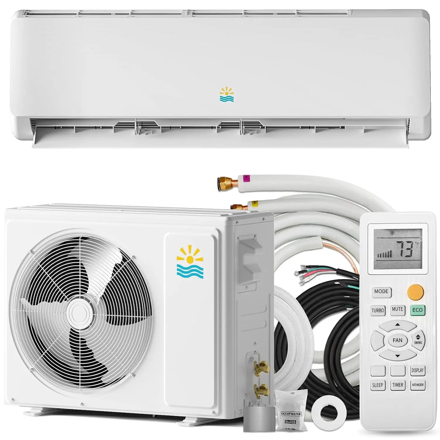 12000 BTU Mini Split Ac/Heating System, 19 SEER2 115V Air Conditioner Inverter Heating and Cooling, Wall Mounted, Custom