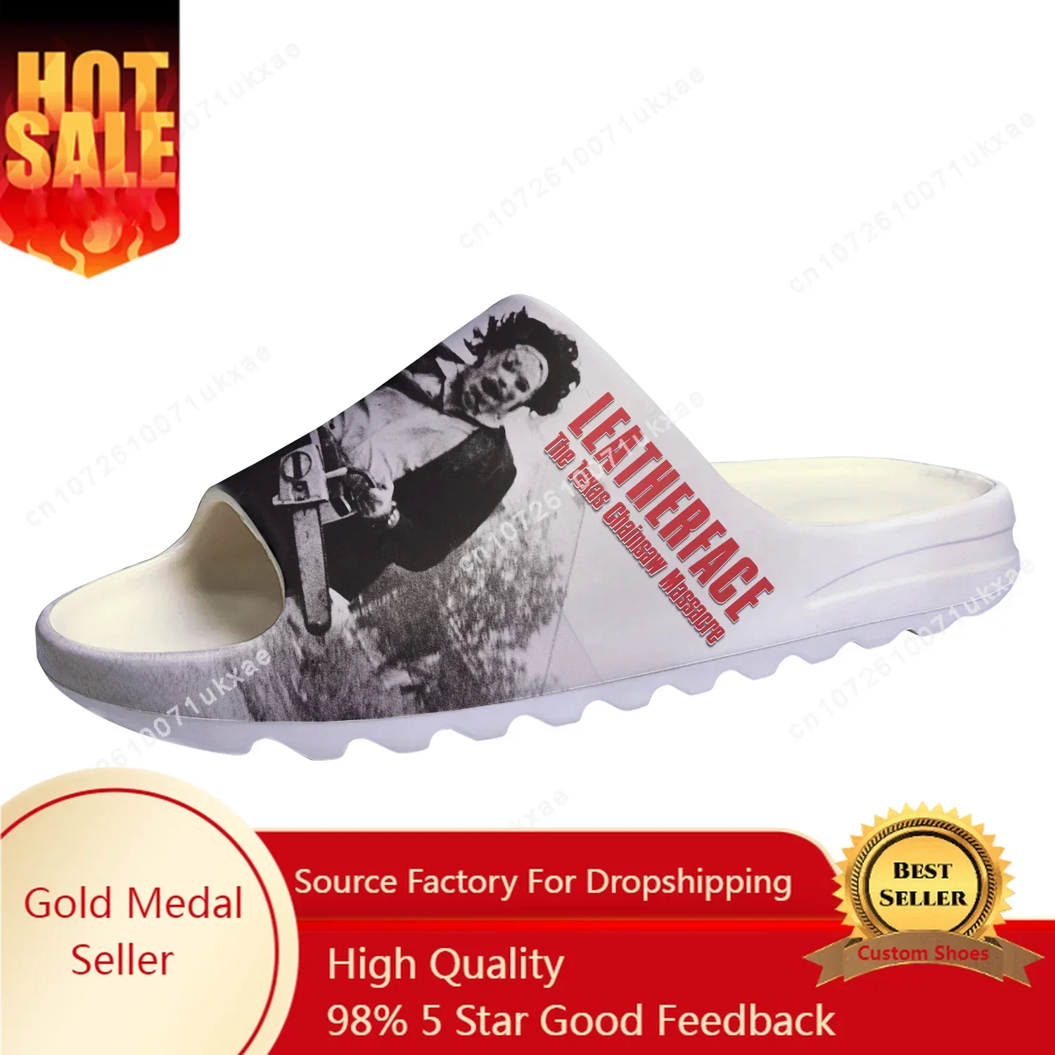 

Texas Chainsaw Massacre Leatherface Soft Sole Sllipers Home Clogs Customized Step On Water Shoes Mens Womens Teenager Sandals