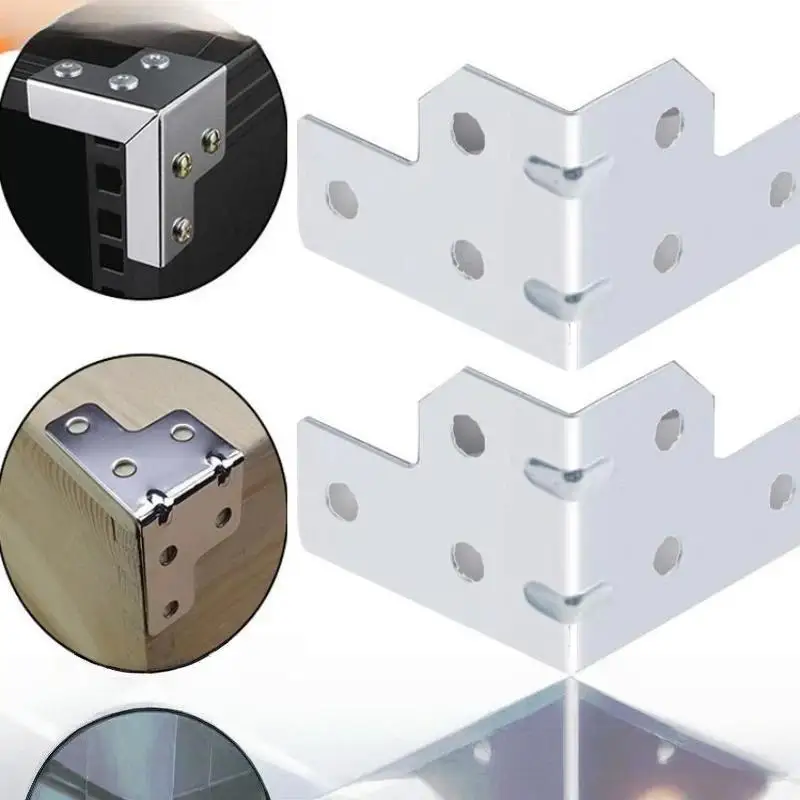 6 Hole Reinforced Metal Corner Bracket Angle Code Hardware Fitting For Tool Case Aviation Cabinet Reinforce Repair