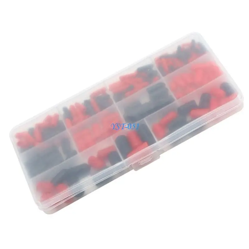 E15A Multiple Size 160pcs Rubber Insulation Caps Essential Insulator Sleeve set for Electrical Wire & Tube