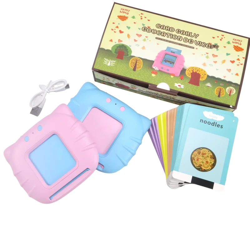 Maszyna do nauki angielskiego dla dzieci, zabawka edukacyjna Montessori, 112 kart, dwujęzyczny czytnik do wczesnej edukacji, ochrona oczu, prezent