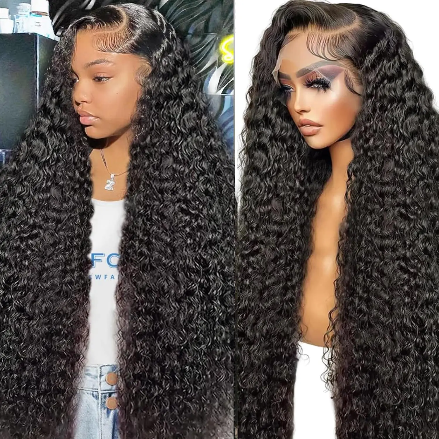 

40 44 Inches 13x4 13x6 360 Hd Lace Front Wigs 5x5 Deep Wave Lace Frontal Wig Water Wave Curly Human Hair Pre Plucked Lace