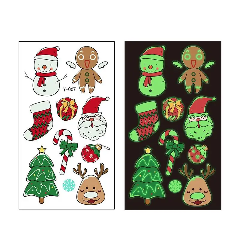 Kids Christmas Sticker Sheet Santa Elk Body Luminous Decals With 99 Patterns Holiday Stickers Party Decorations Supplies For