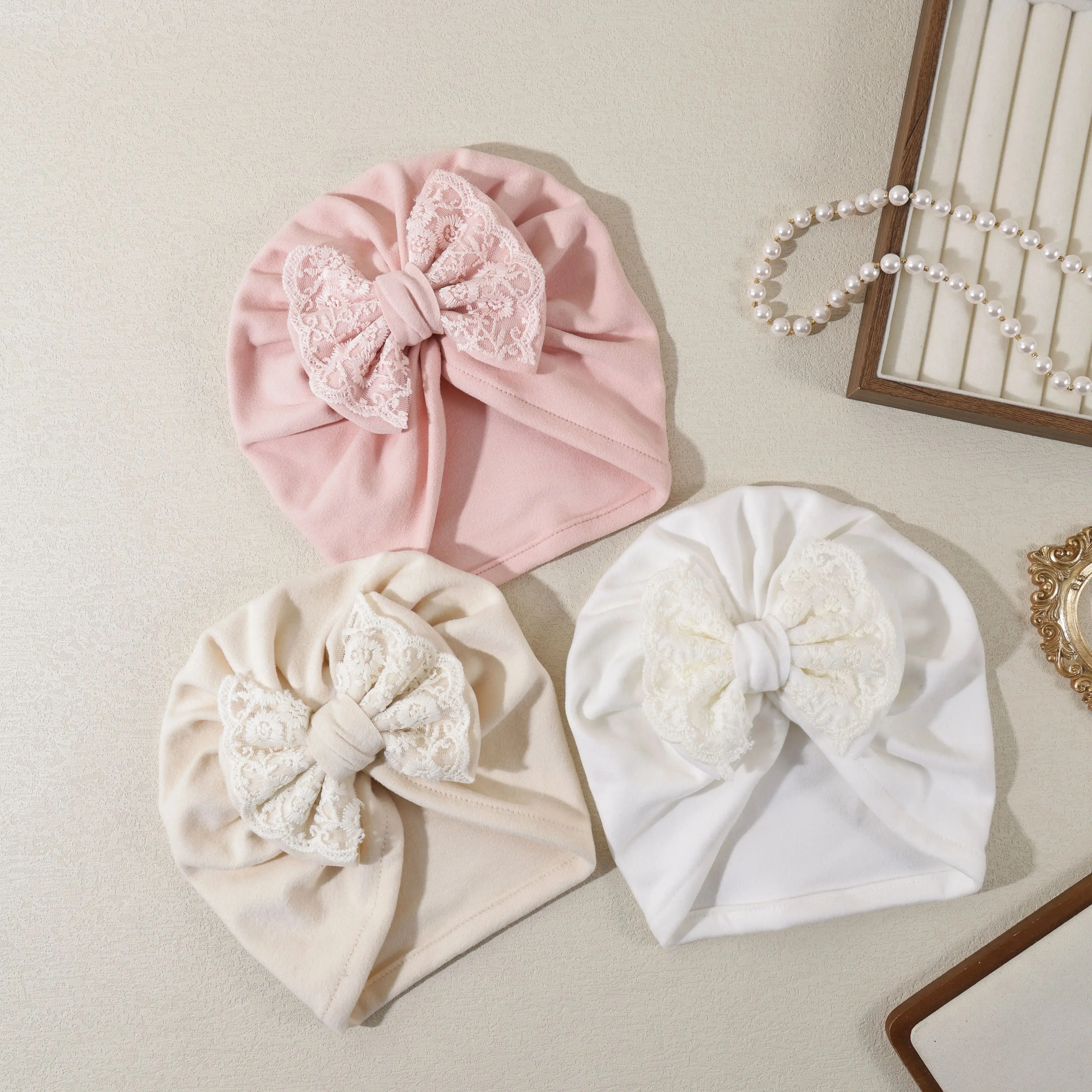 

Cute Knotted Hats for Baby Girl Beanie Bow Headband Infant Turban Newborn Hair Accessories Winter Hat Soft Warm Bonnet Caps