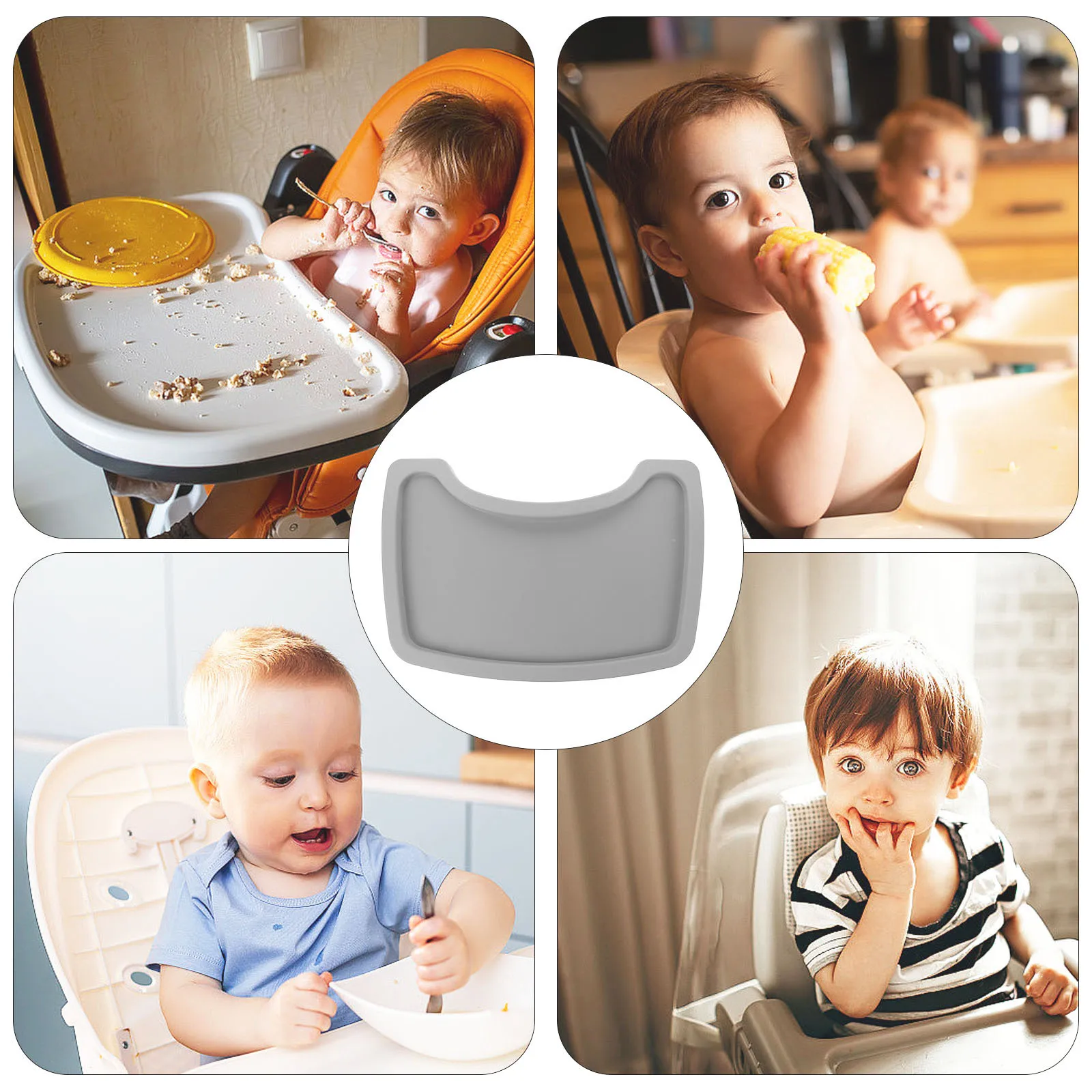 

Детский стульчик для кормления, поднос для еды, пластиковый многоразовый съемный стабильный поднос, легко чистящийся обеденный поднос, тарелки для детской коляски