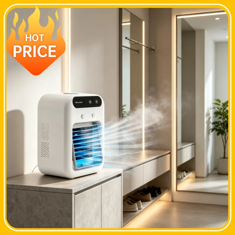 Small portable air conditioner fan, small air cooler, mini humidifier for home and office
